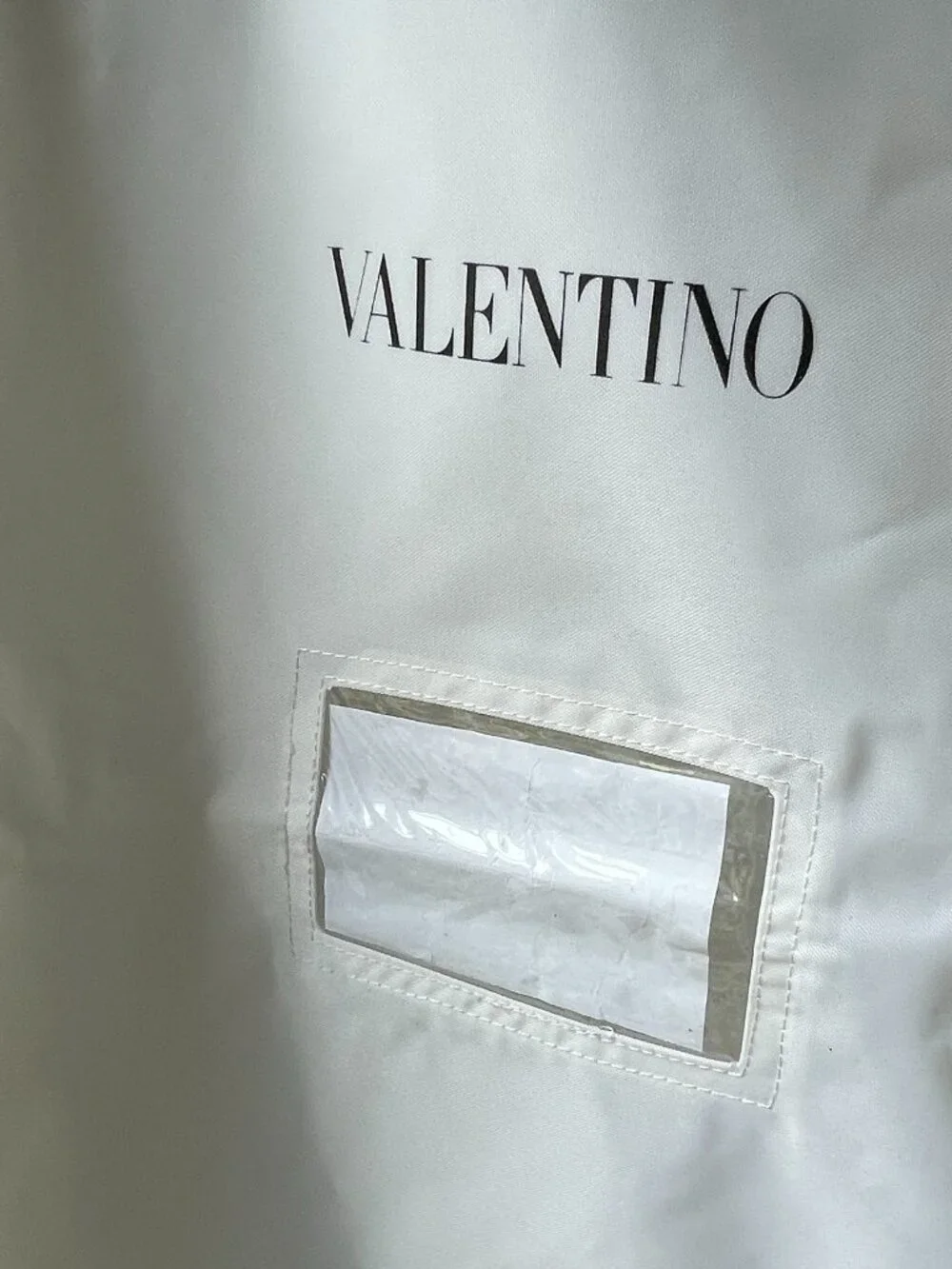 Valentino White Nylon Garment/Travel Bag-Zip Storage